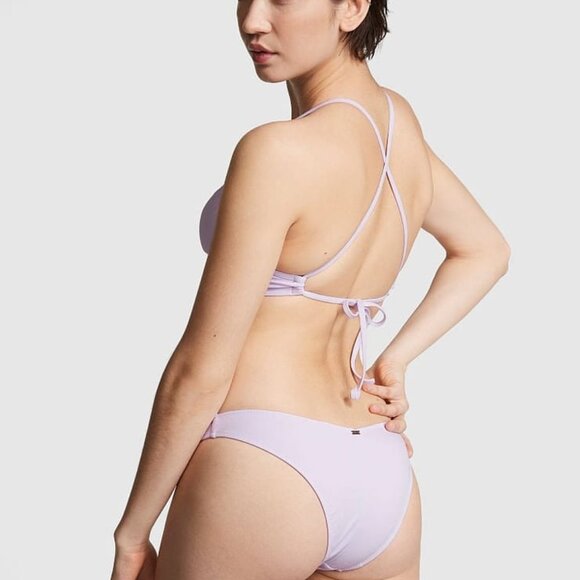 NWT PINK by Victoria's Secret Purple Whisper Body Wrap Bikini Top - Picture 3 of 3